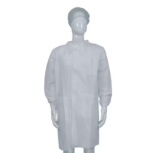 Disposable Snap Closure Dust Coat Lab Coat S-5XL