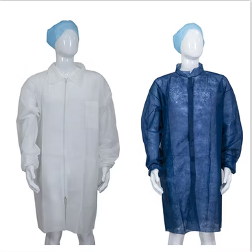 Disposable Snap Front Dust Coat Industrial Use