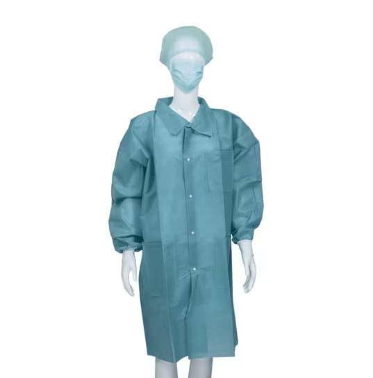 Disposable Snap Front Dust Coat Industrial Use