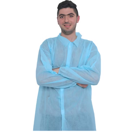 Blue PP Non-Woven Zipper Dust Coat S-4XL
