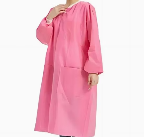 Disposable PP SMS Nonwoven Dust Coat Medical Lab Coat