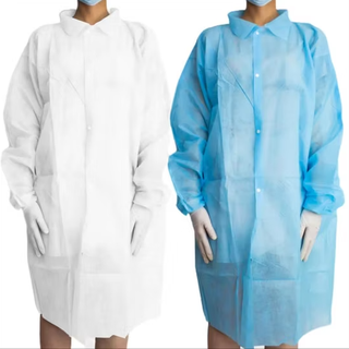 Blue PP Non-Woven Zipper Dust Coat S-4XL